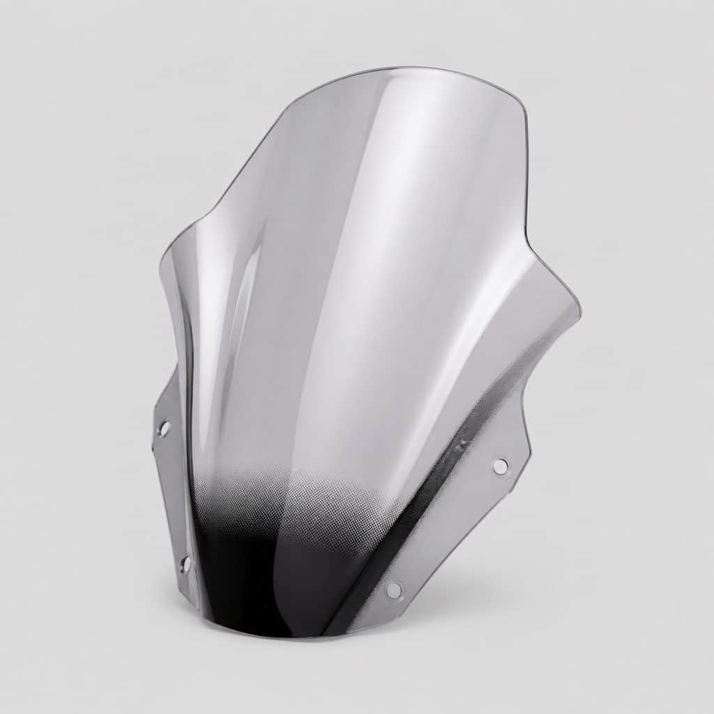 Bulle moto premium en polycarbonate épais sur fond clair