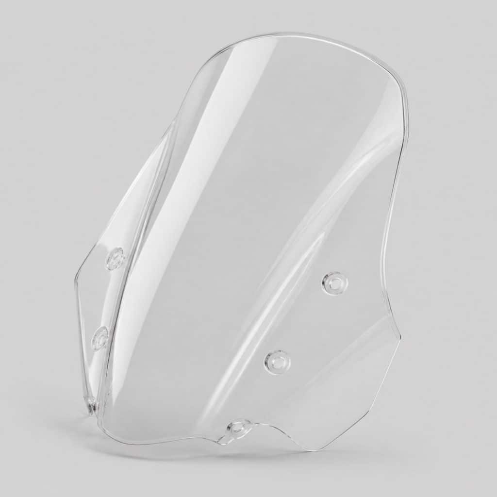 Bulle de moto en polycarbonate sur fond clair