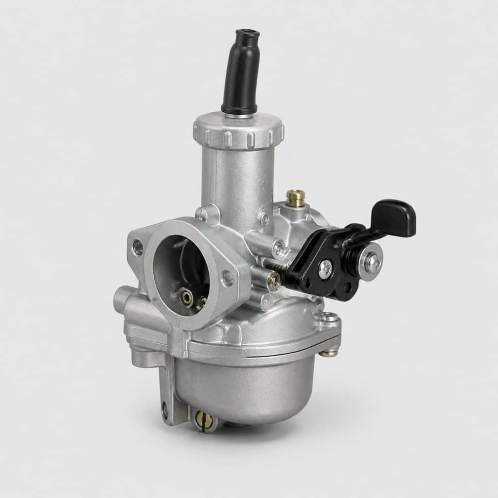 Carburateur complet 21 mm avec starter manuel sur fond clair