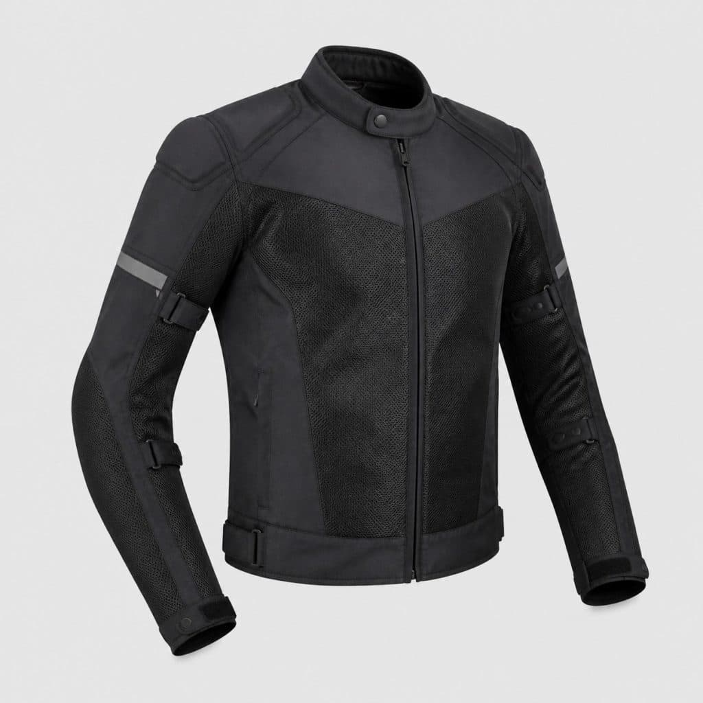 Veste moto homme d'été à panneaux mesh sur fond clair